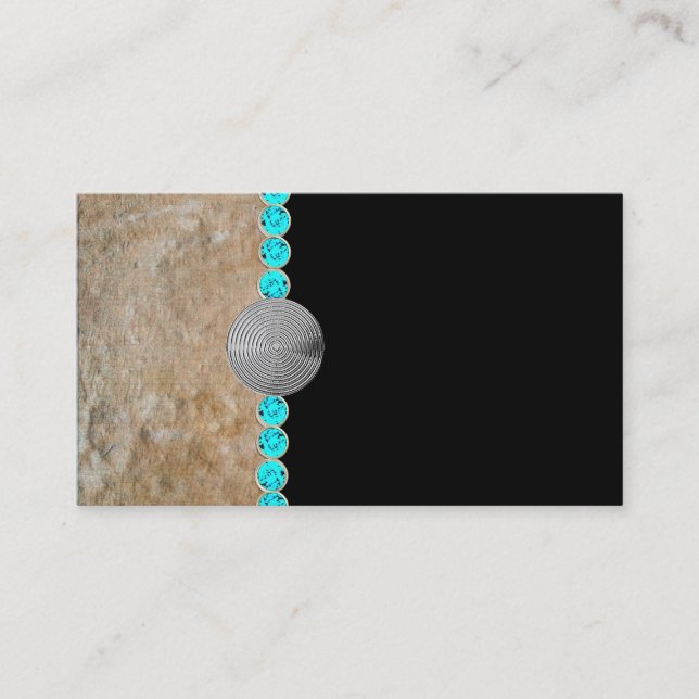 do sudoeste, turquesa, cartões de visitas rústicos (Frente)