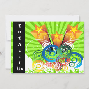 do verde convite de festas retro do anos 80