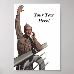 Do vintage do marinheiro do grito poster para fora