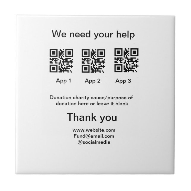 Doador Coleta ponta jar adicionar seu nome qr (Frente)