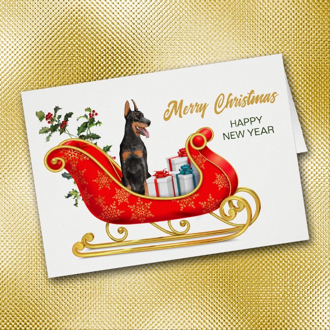Doberman Pinscher Cachorro Cartão de Natal (Criador carregado)