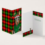 Doberman Pinscher Dog com Cartões de natal Verdes<br><div class="desc">Um pacote único e divertido de 25 cartões de férias - todos idênticos - com um cão Doberman numa xadrez vermelha e verde de férias. O tamanho de 4" x 3, 5" (2" x 3, 5") faz dele um cartão de boas-vindas que se destacará entre todos os outros na época...</div>