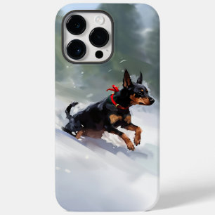 Doberman Pinscher Inverno de Natal