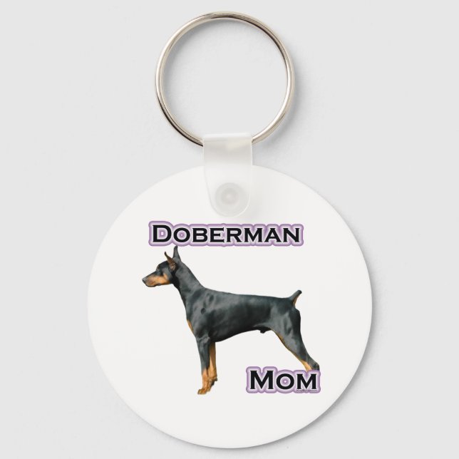 Doberman Pinscher Mãe 4 - Chaveiro (Frente)