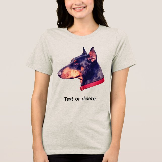Doberman Pinscher Rosto de Cachorro Personalizado (Frente)