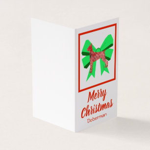 Doberman Silhouette Christmas Dog & Arco Gift Tag
