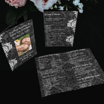 Dobradas Preto Cinza & Branco Damask Foto Casament