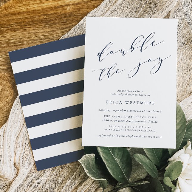 Dobre a alegria | Convite para Chás de fraldas gêm (Criador carregado)