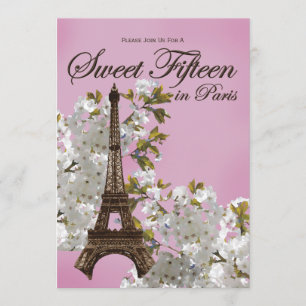 Doce 15 da torre Eiffel Lilac de quinze convites