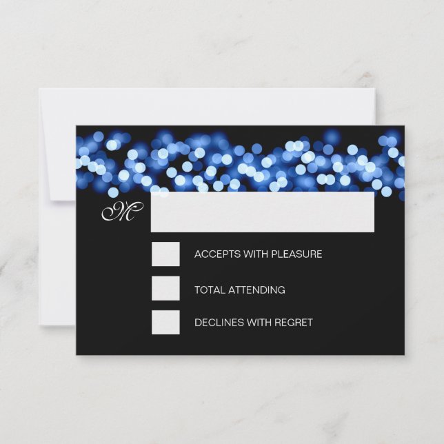 Doce 16 Birthday RSVP Hollywood Glam Blue (Frente)