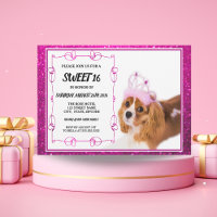 Doce 16 Cavaleiro Rei Charles Spaniel Convite