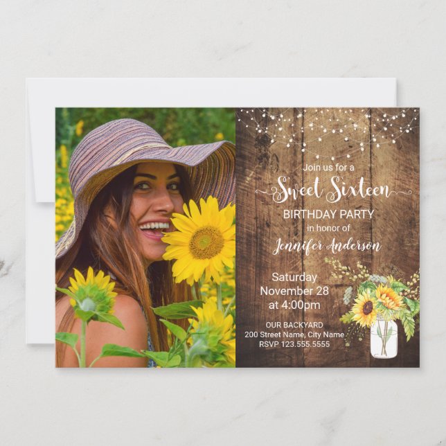 Doce 16 Convite de Aniversário (Frente)
