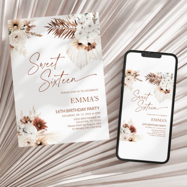 Doce 16 Convite de Aniversário 16 Aniversário (Criador carregado)