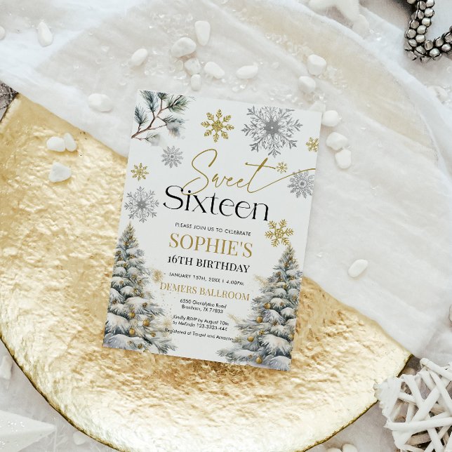 Doce 16 Convite de Aniversário de inverno (Criador carregado)