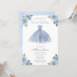 Doce 16 Convite Foil Silver Dusty Palhaço Azul<br><div class="desc">Vestidos deliciosos, brancos, doces dezesseis convites de aniversário. Fácil de personalizar com seus detalhes. Entre em contato comigo via chat se tiver perguntas sobre o trabalho de arte ou precisar de personalização. Verifique se há mais itens na coleção. NOTE: Para obter assistência sobre pedidos, envio, informações sobre produtos, etc., entre...</div>