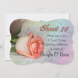 Doce 16 Convite para rosa