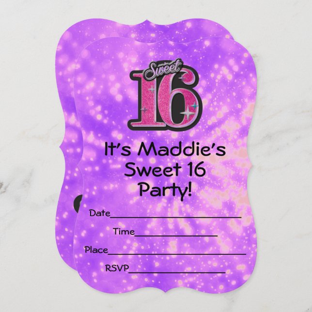 Doce 16 Convites (Frente/Verso)