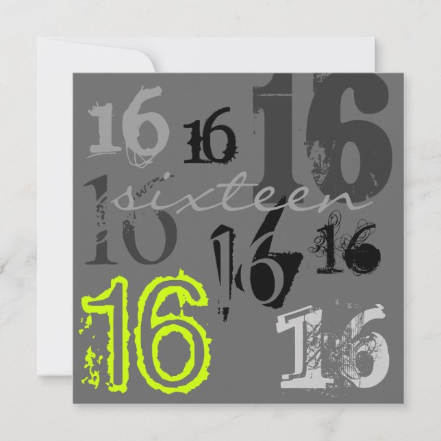 Doce 16 Convites de aniversário (Frente)