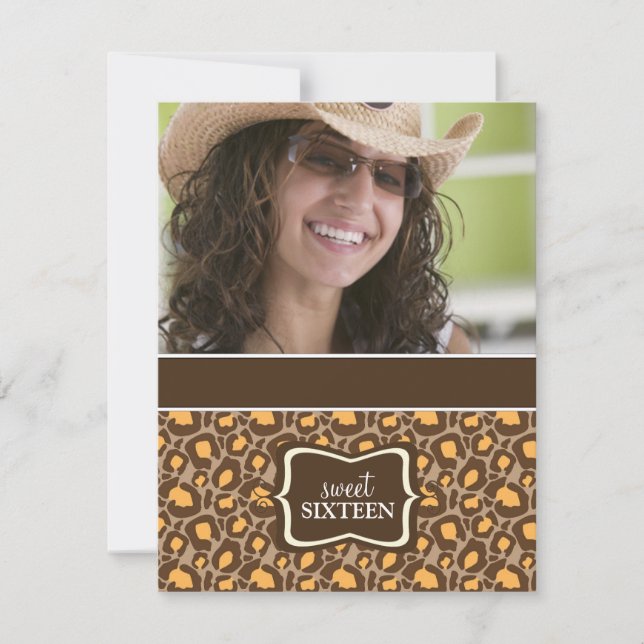 Doce 16 Convites de aniversário {Impressão Animal} (Frente)