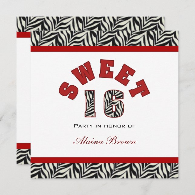 Doce 16 Convites de festas (Frente/Verso)