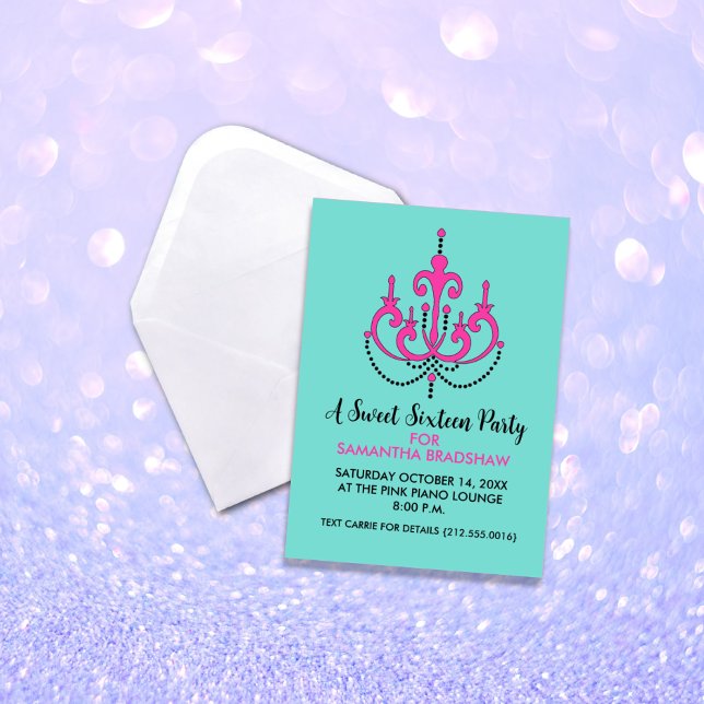 Doce 16 Convites de festas de aniversários (Teal) (Criador carregado)