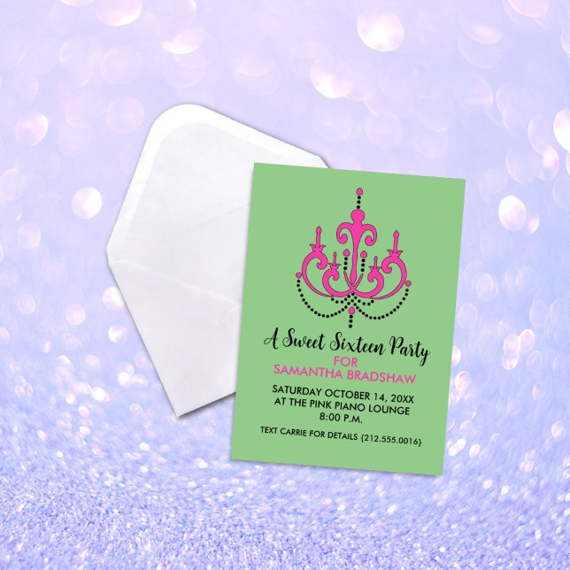 Doce 16 Convites de festas de aniversários (Verde) (Criador carregado)