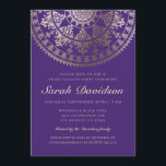 Doce 16 Convites de festas - Folha de Ouro Elegant<br><div class="desc">Intrate a mandala solar de cor damasco com uma camada de folhas de ouro falso. Você pode mudar a cor do fundo para o que quiser. Você também pode mover,  girar e redimensionar a(s) mandala(s),  como quiser em ambos os lados.</div>