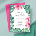 Doce 16 Convites Tema Aloha Tropical<br><div class="desc">Celebrar em estilo tropical com esses 16 convites doces, com flores vibrantes, cor-de-rosa, silvestre, fofocas e folhas de palma de monstera - perfeitas para um tema de aloha tropical! Estes incríveis e elegantes 16 convites trazem cores ousadas e vibrações insulares a qualquer celebração adolescente. Escolha entre convites para 16 festas,...</div>