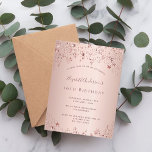 Doce 16 estrelas rosa de ouro convite<br><div class="desc">Um convite moderno, na moda e glamouroso para a 16ª festa de aniversário doce de uma menina. Um fundo rosa dourado com estrelas rosa douradas. O nome é escrito com um moderno e escuro, rosa dourado, escrito com letra de estilo manuscrito. Modelos para os detalhes da sua festa. Fundo: rosa...</div>