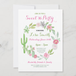 Doce 16 Festa de aniversário Fiesta Cactus Convite