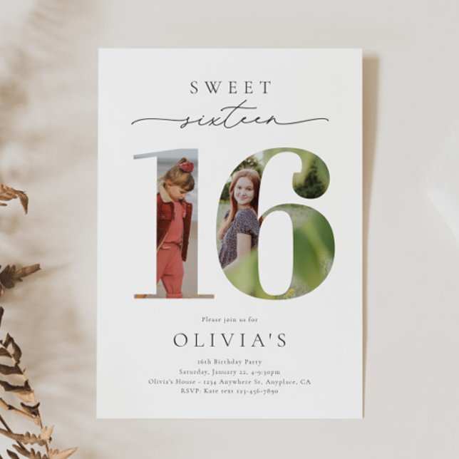 Doce 16 Foto Convite de Aniversário (Criador carregado)