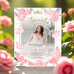 Doce 16 Foto Orçamento Convite Fotográfico Pink Bo<br><div class="desc">Celebre seu Sweet 16 da forma mais encantadora! Nossos convites cor-de-água,  cor-de-rosa floral,  enfeitados com borboletas delicadas,  dão o tom para uma celebração caprichosa. Completem-nos com o nosso espetacular confete para um pop alegre! Transforme seu partido em um florescimento eufórico e crie memórias tão coloridas quanto nossos convites.</div>