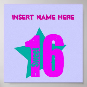 Doce 16 Poster (Inserir Nome)