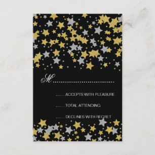 Doce 16 RSVP Dourada Silver Glitter Star Confetti