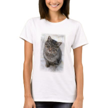 Doce Adorável Camiseta De Gato De Gato