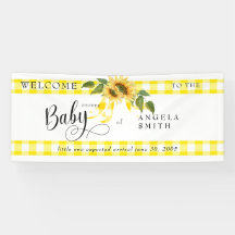 Doce Amarelo Gingham Chá de fraldas de Girassol Be