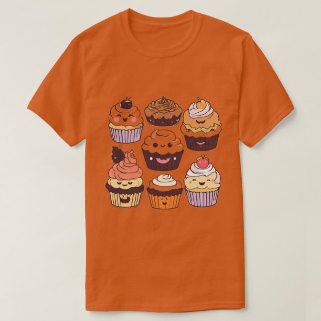 Doce Ameaça Cupcakes de Dia das Bruxas Camisa Lara (Frente do Design)