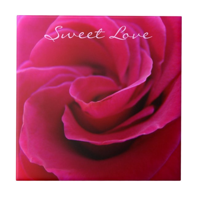 Doce Amor azulejo Presentes de casamento Rosa Rosa (Frente)