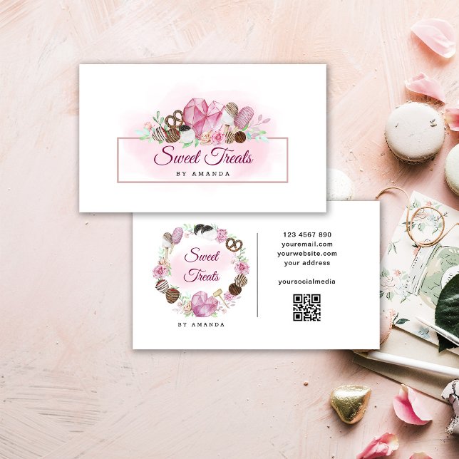 Doce Bakery - Cartão de visita de código QR (Criador carregado)