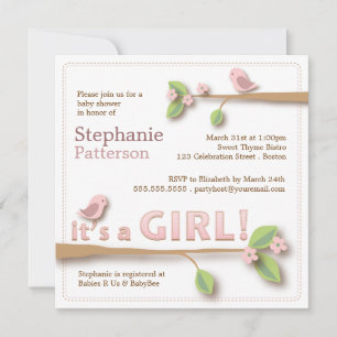 Doce Birdie É um convite para Chás de fraldas