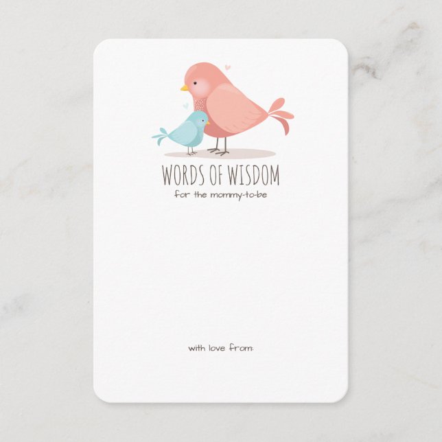 Doce Birdie Menino Novo Conselho Mamãe Inserção (Frente)