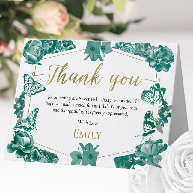 Doce Borboleta de 16 Cartões de agradecimentos Eme (Criador carregado)