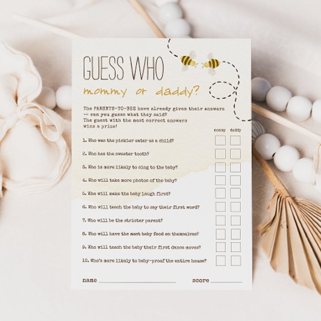 Doce Bumblebee Adivinha Quem Mamãe Ou Cartão De Jo (Criador carregado)