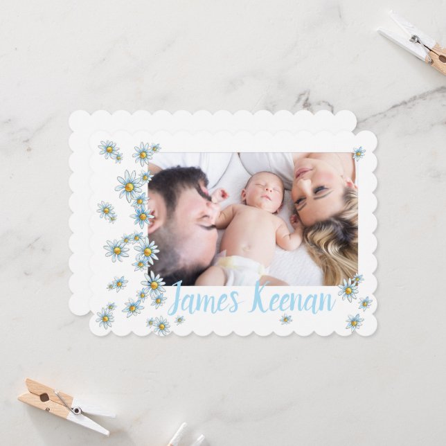 Doce Cartão com fotos de Anúncio de Nascimento do  (Frente/Verso In Situ)