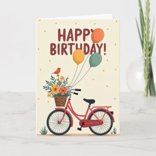 Doce Cartão de Aniversário de Bicicleta