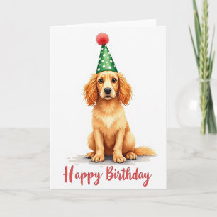Doce Cartão de Aniversário de Cachorrinho Pintado