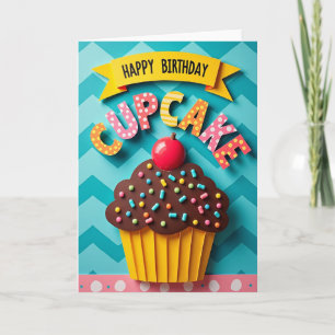 Doce Cartão de Aniversário em Papercraft