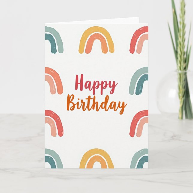 Doce Cartão de Aniversário Pincelada (Frente)
