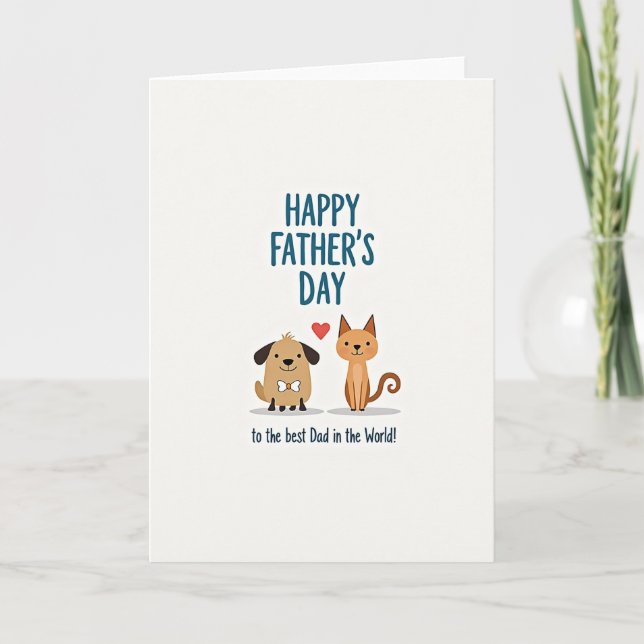 Doce Cartão de Dia dos Pais Amigos Animais (Frente)
