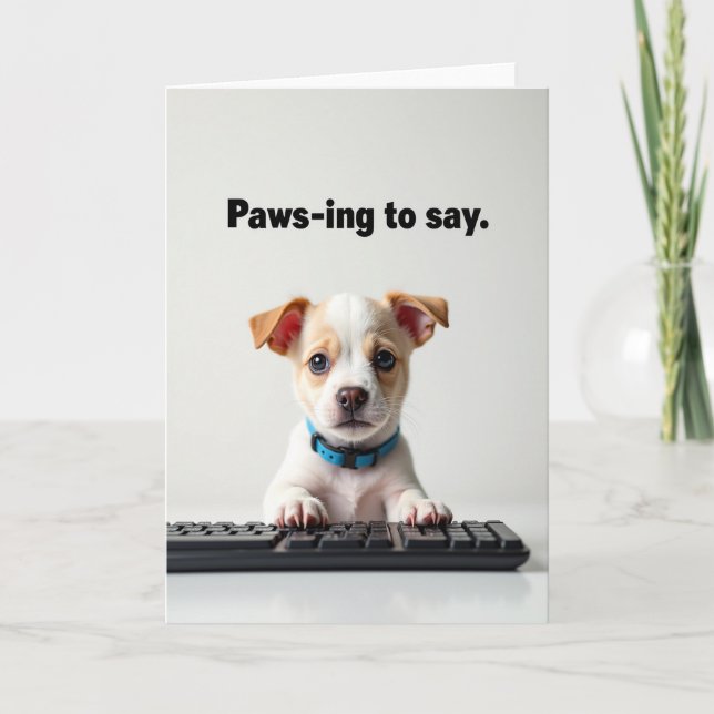 Doce Cartão de Nota de Cachorrinho do Dia dos Pais (Frente)
